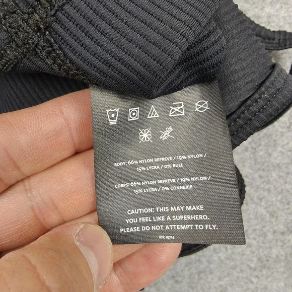 NOBULL Sports Bra Womens XS Black Longline Ribbed Racerback Crop Top USA - Picture 4 of 8